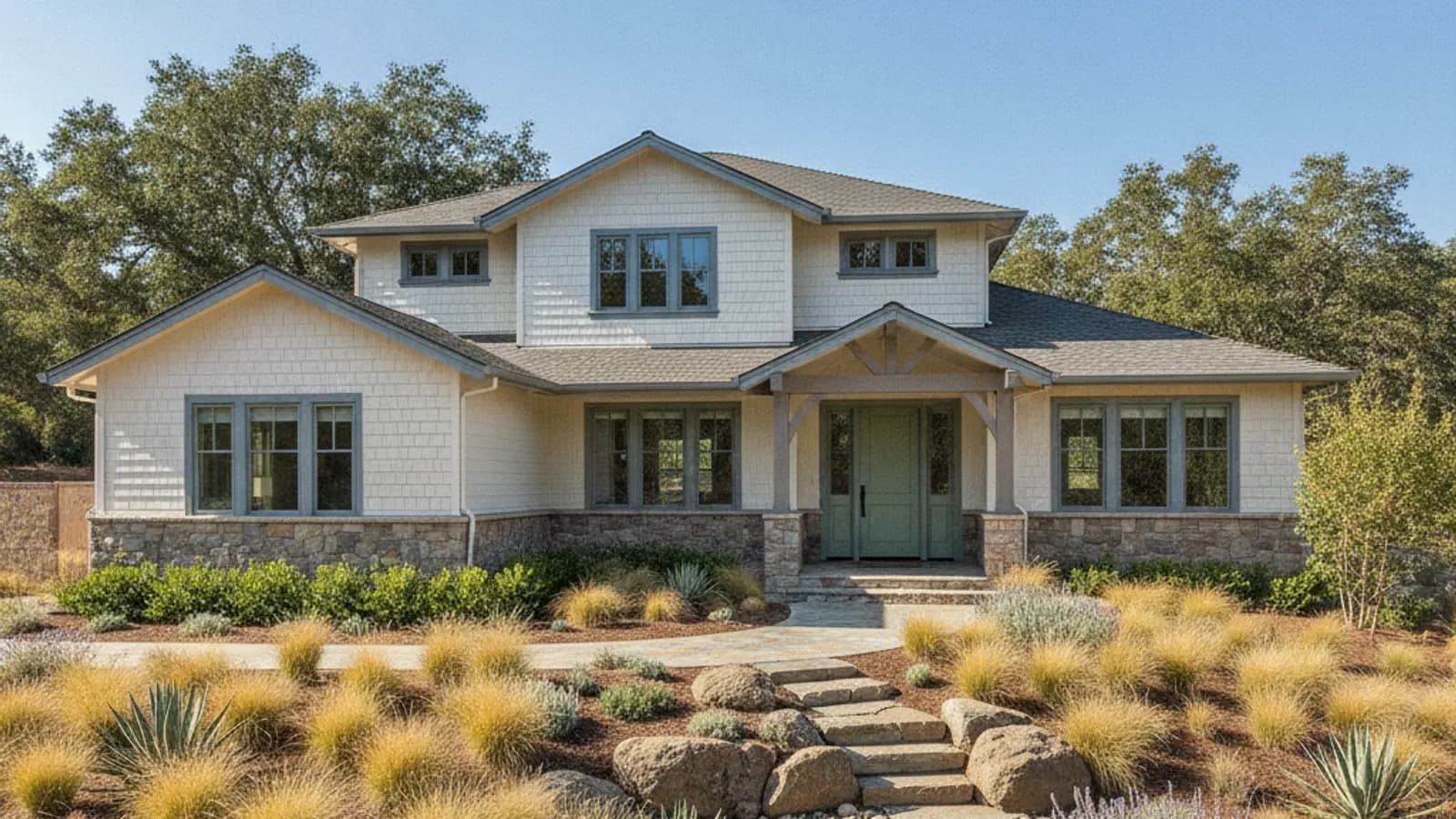 A Northern California home clad in quality fiber cement lap siding with crisp trim