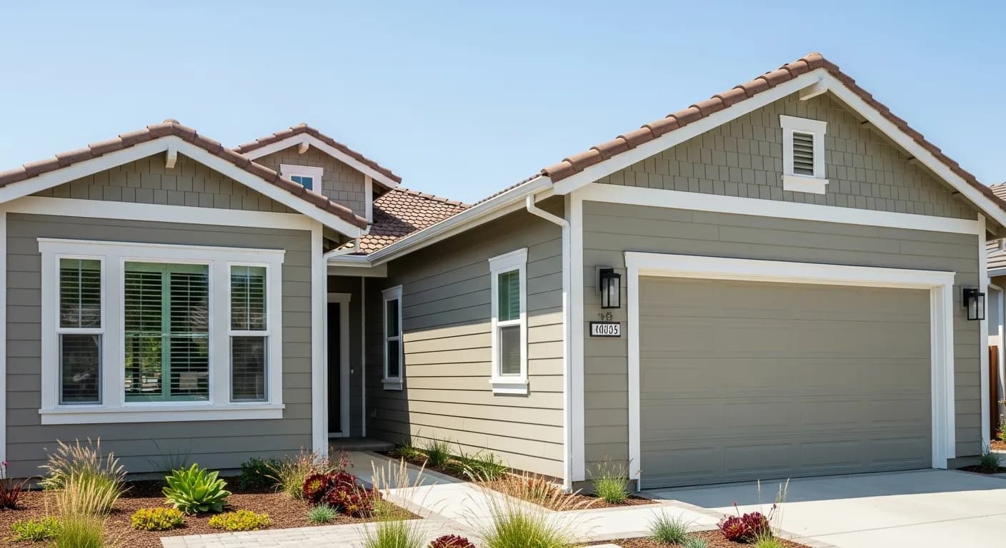 Finished full re-side on a California home with new Hardie fiber cement siding, completed replacement project