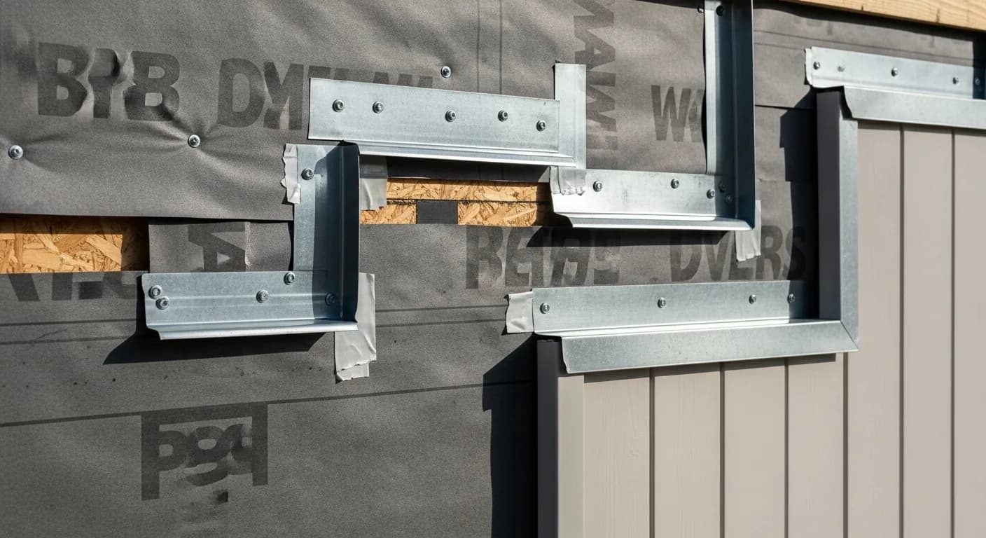 Detailed flashing and weather-resistive barrier behind siding on a California wall, the unseen system you pay for