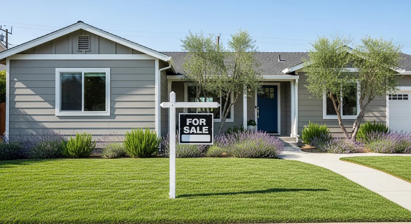California home with a sold sign and updated exterior siding, completed pre-sale curb appeal upgrade