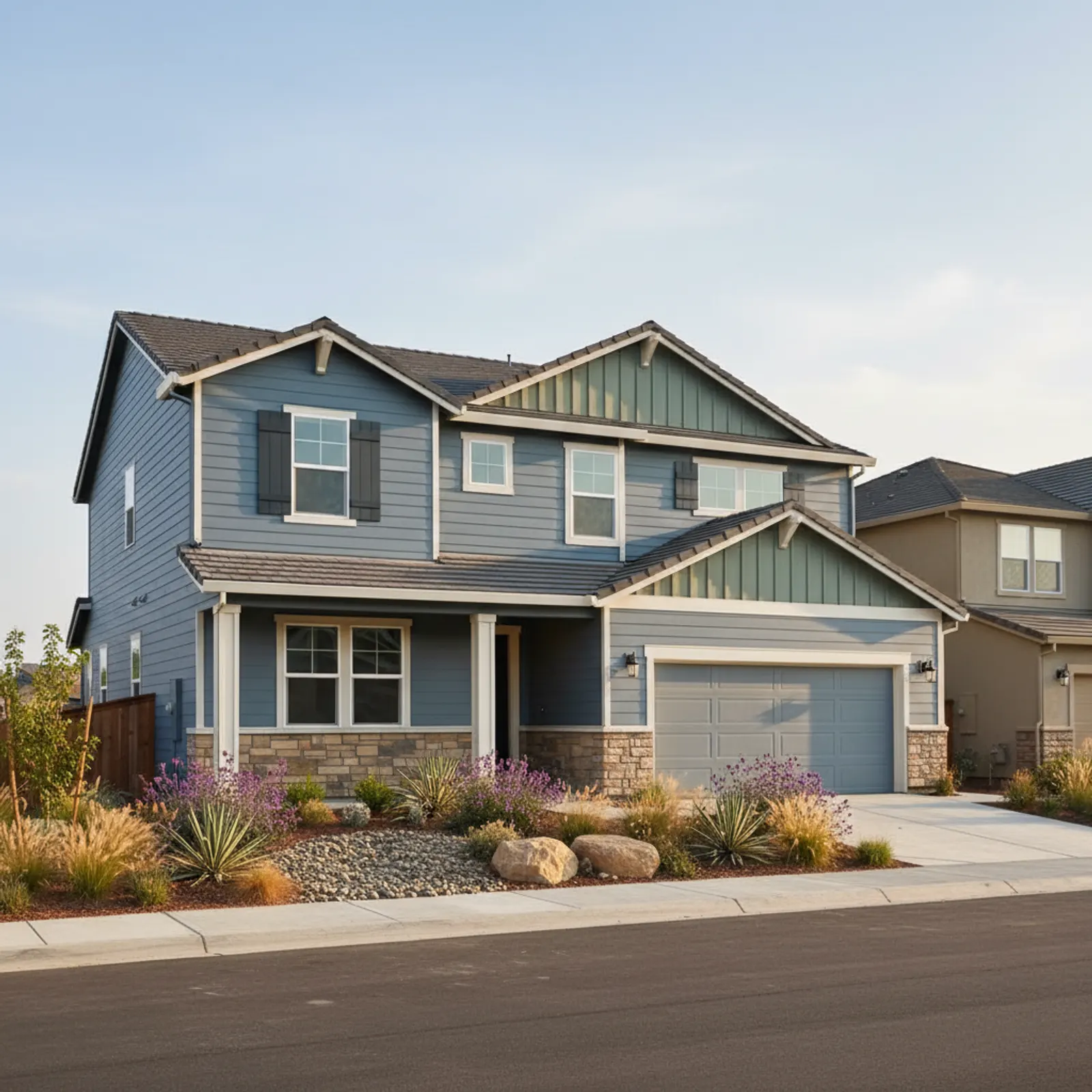 Fiber Cement Siding in Folsom, CA Fiber Cement Siding for Empire Ranch and Broadstone production homes in Folsom, California