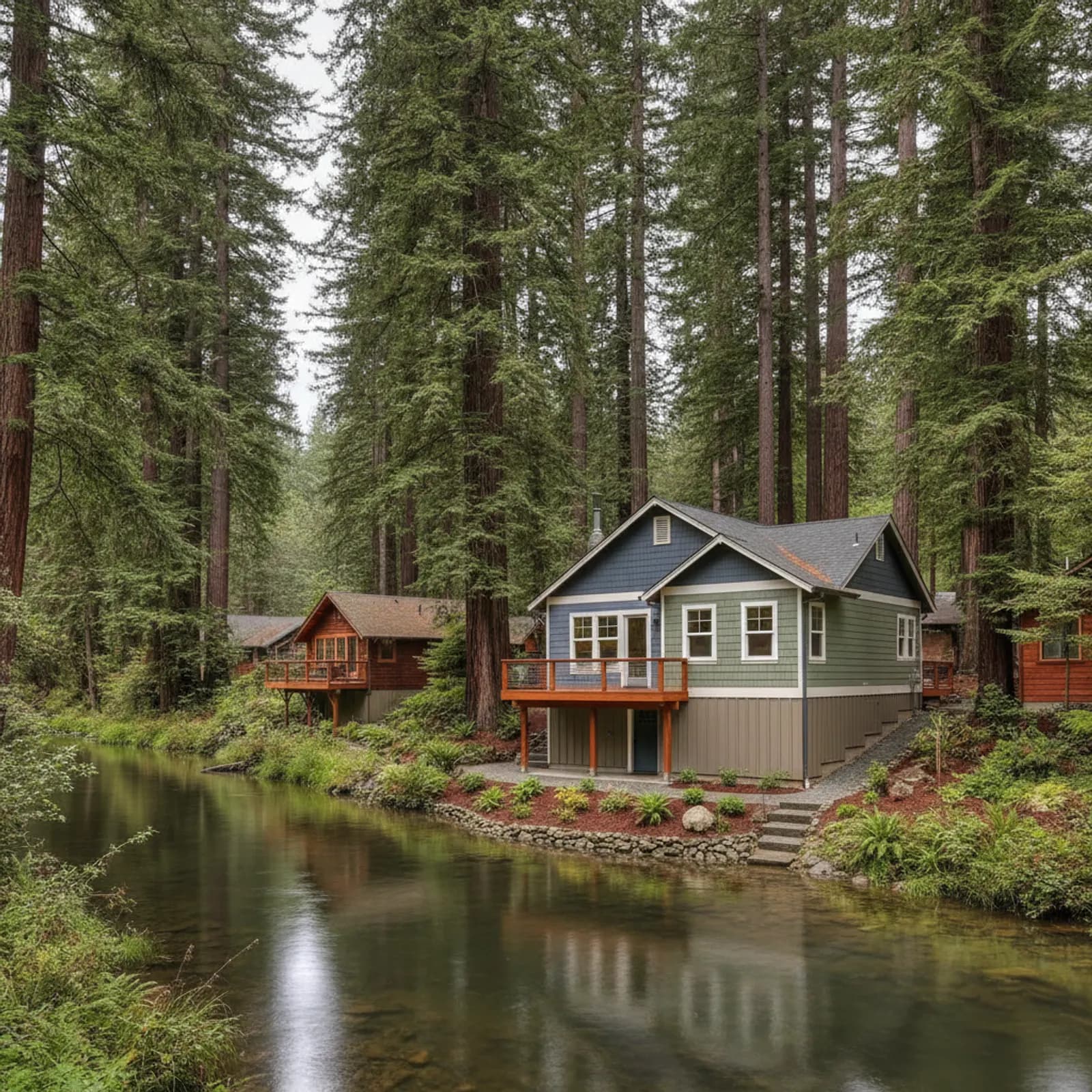 Siding in Guerneville, CA Siding for redwood-canopy river cabins and cottages in Guerneville, California