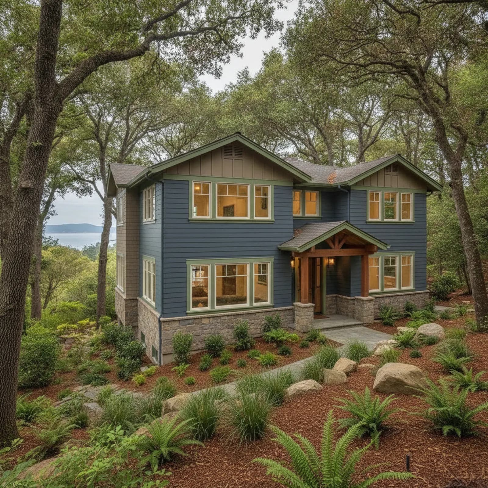 Exterior Contractor in Kentfield, CA Exterior Contractor for wooded-hillside custom estates in Kentfield, California