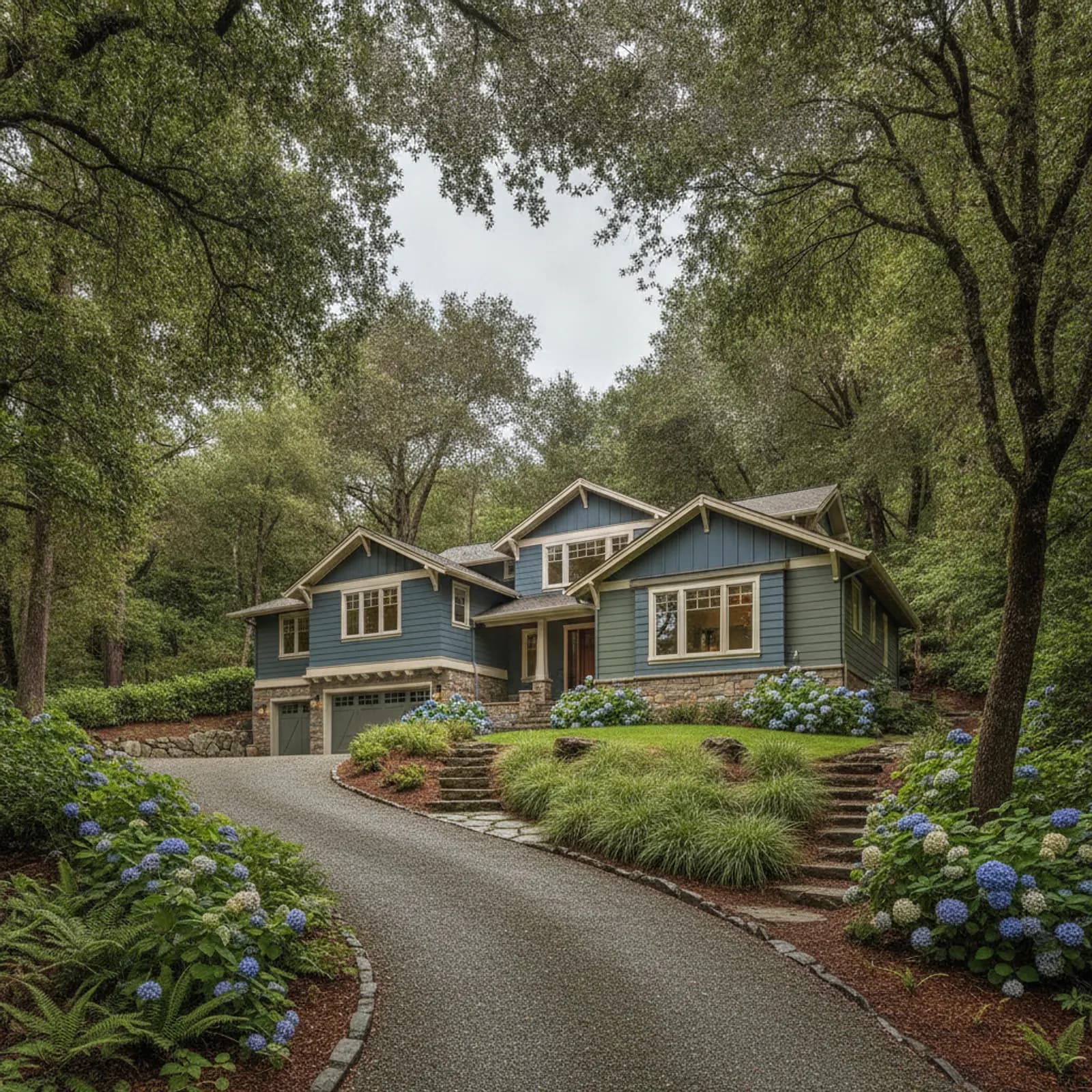 James Hardie Siding in Kentfield, CA James Hardie Siding for wooded-hillside custom estates in Kentfield, California