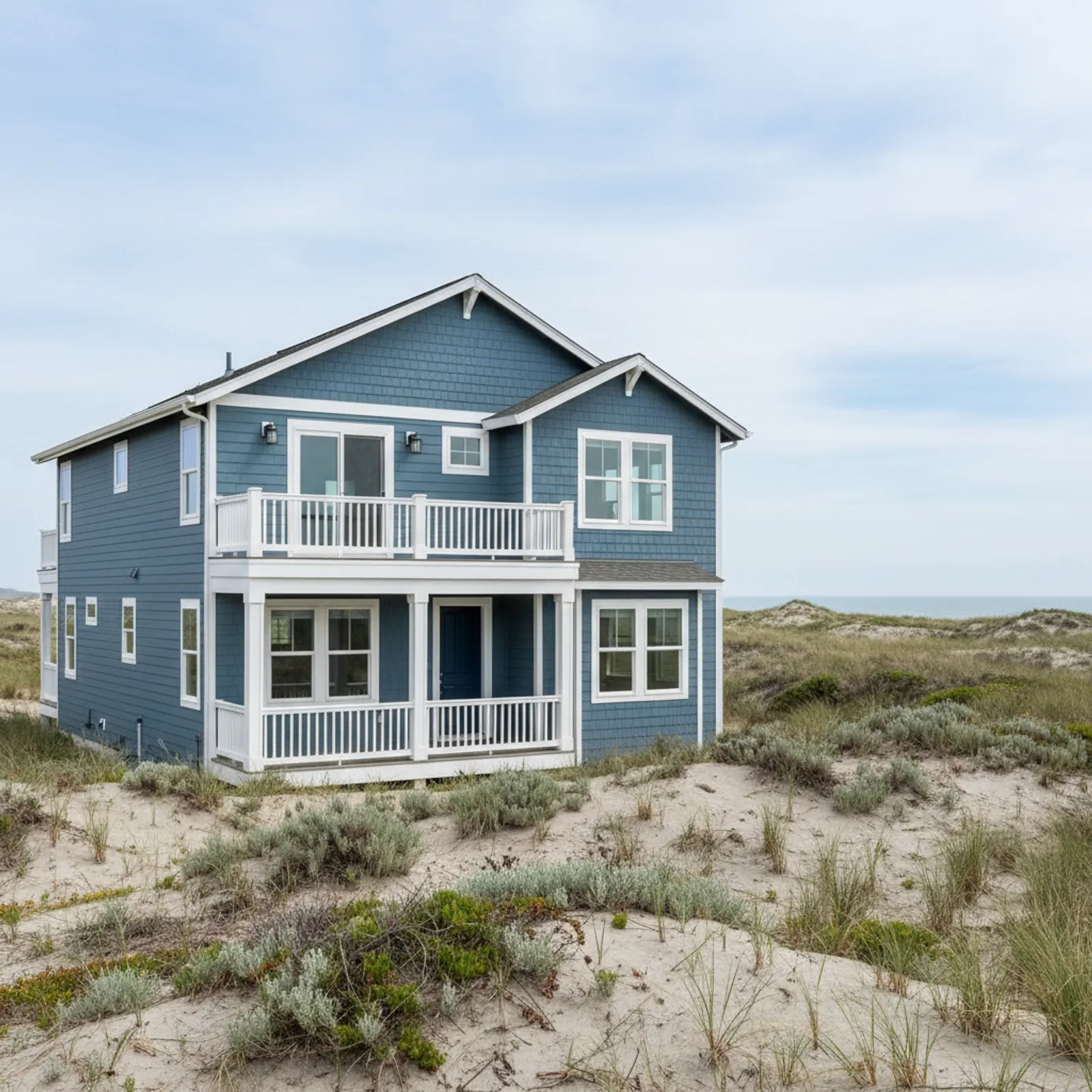 Coastal re-side, Marina CA Corrosion- and wind-aware fiber cement siding on a Marina California dune-coast home