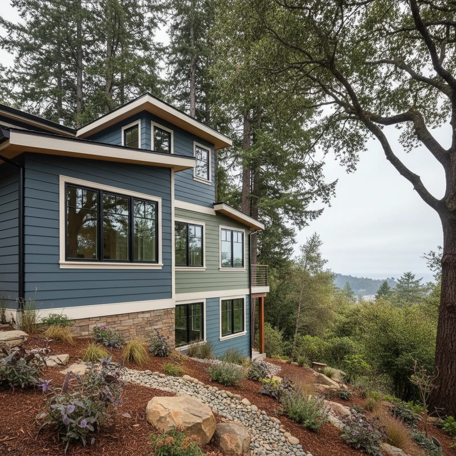 Window Replacement in Mill Valley, CA Window Replacement for wooded hillside custom homes in Mill Valley, California
