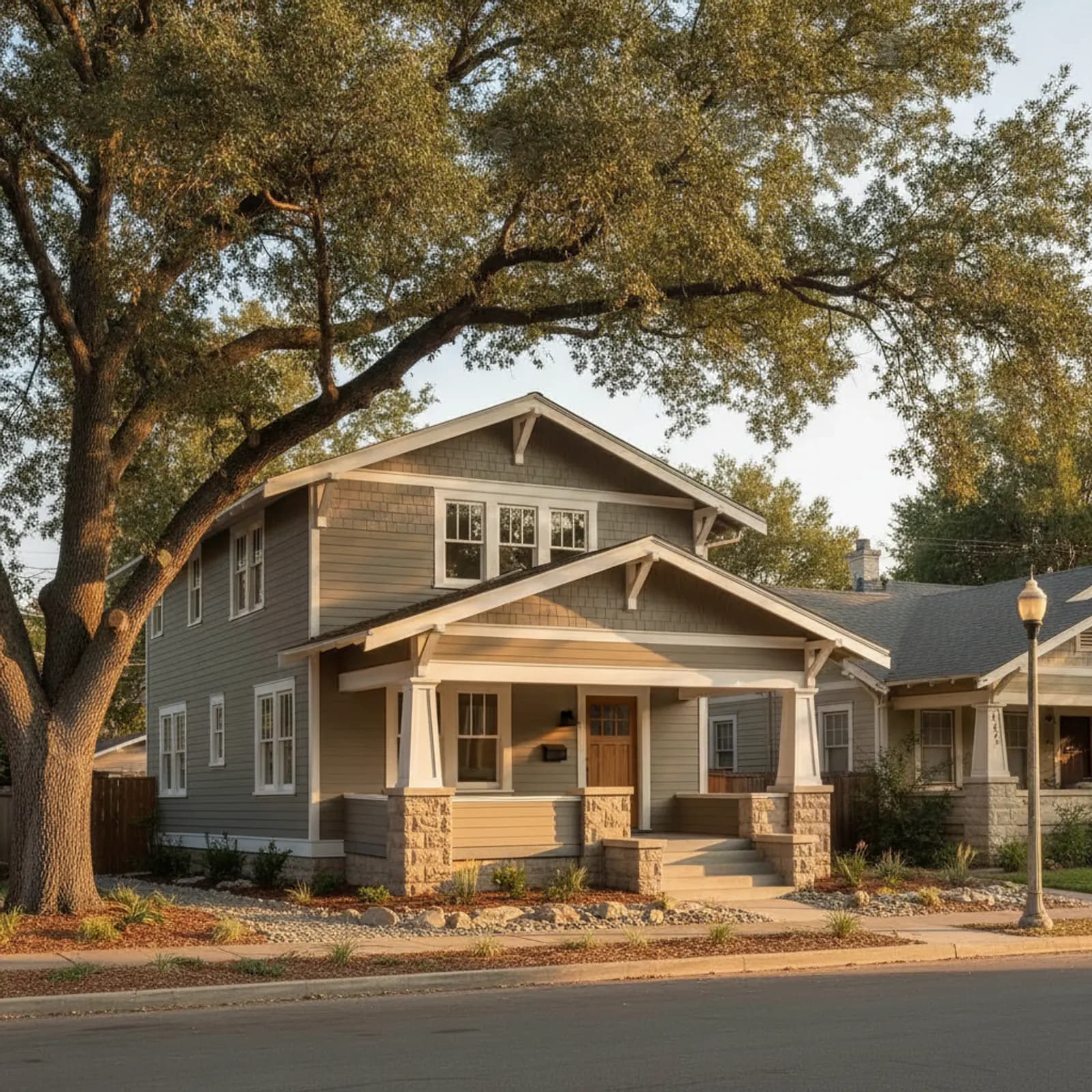 Fiber cement re-side, Modesto CA Period-sensitive fiber cement siding on a Craftsman home in the College Area of Modesto California