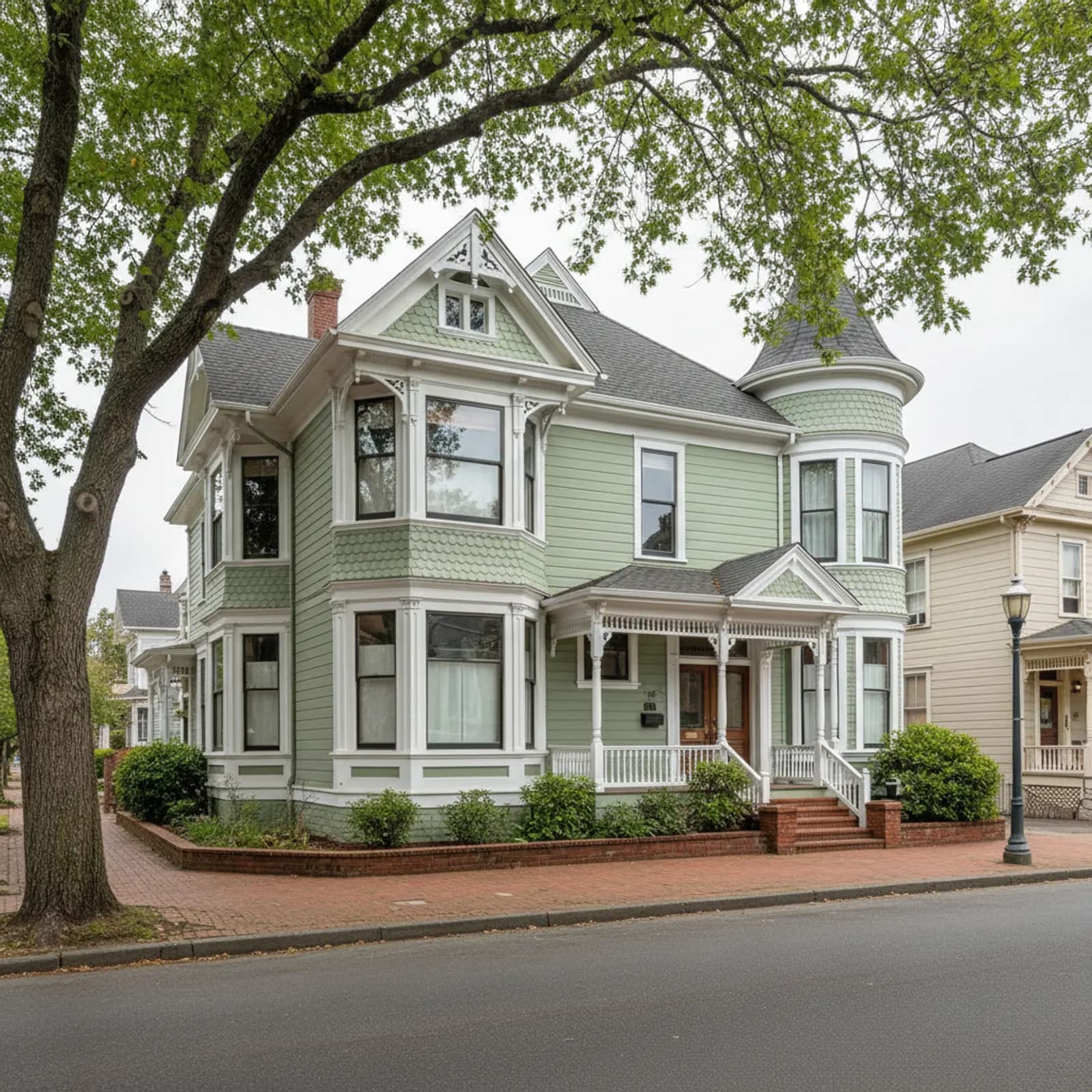 Historic re-side, Petaluma CA Period-sensitive fiber cement siding on a historic Victorian home in Petaluma California