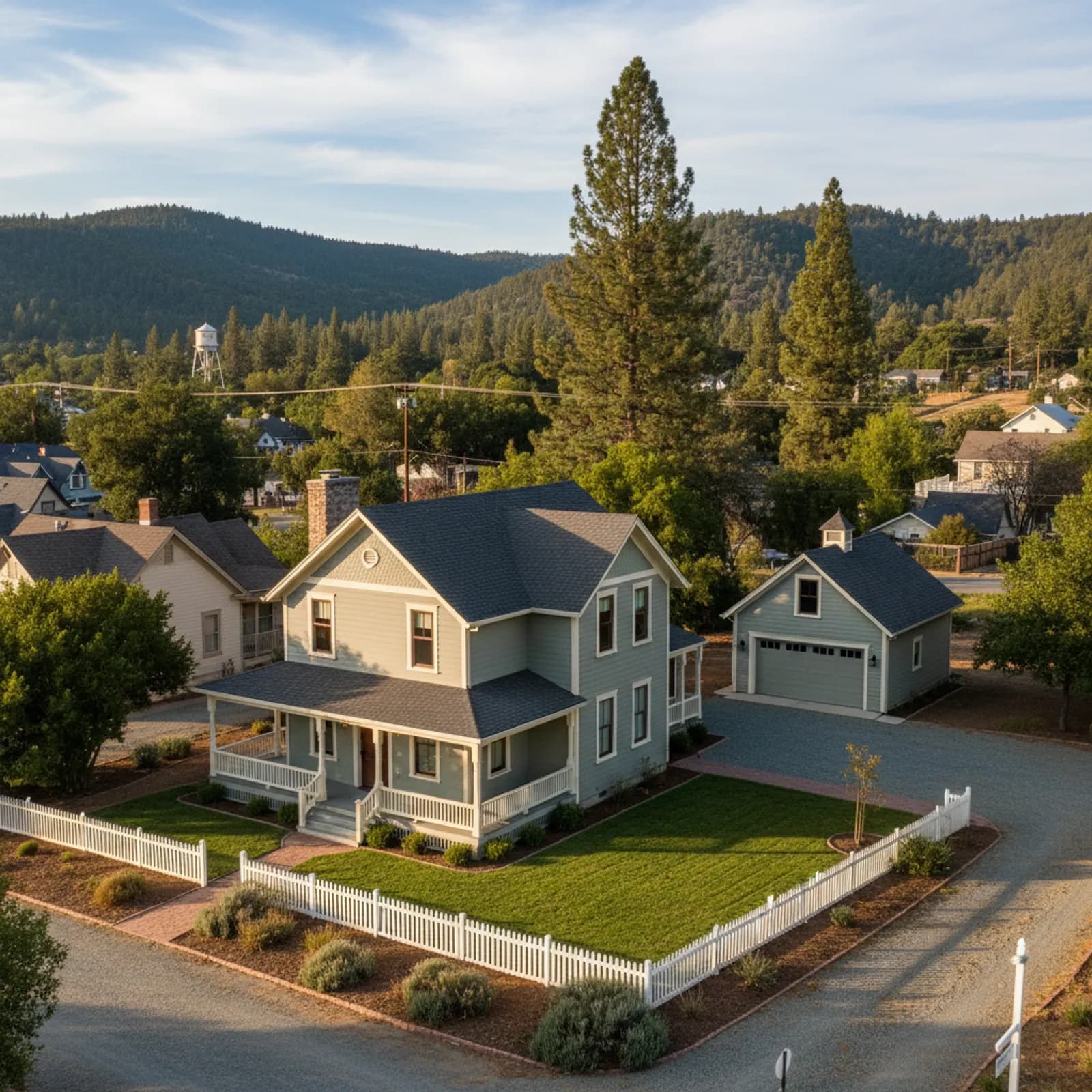 Fire-hardened historic re-side, Placerville CA Fire-resistant fiber cement siding on a historic Gold Country home in Placerville California