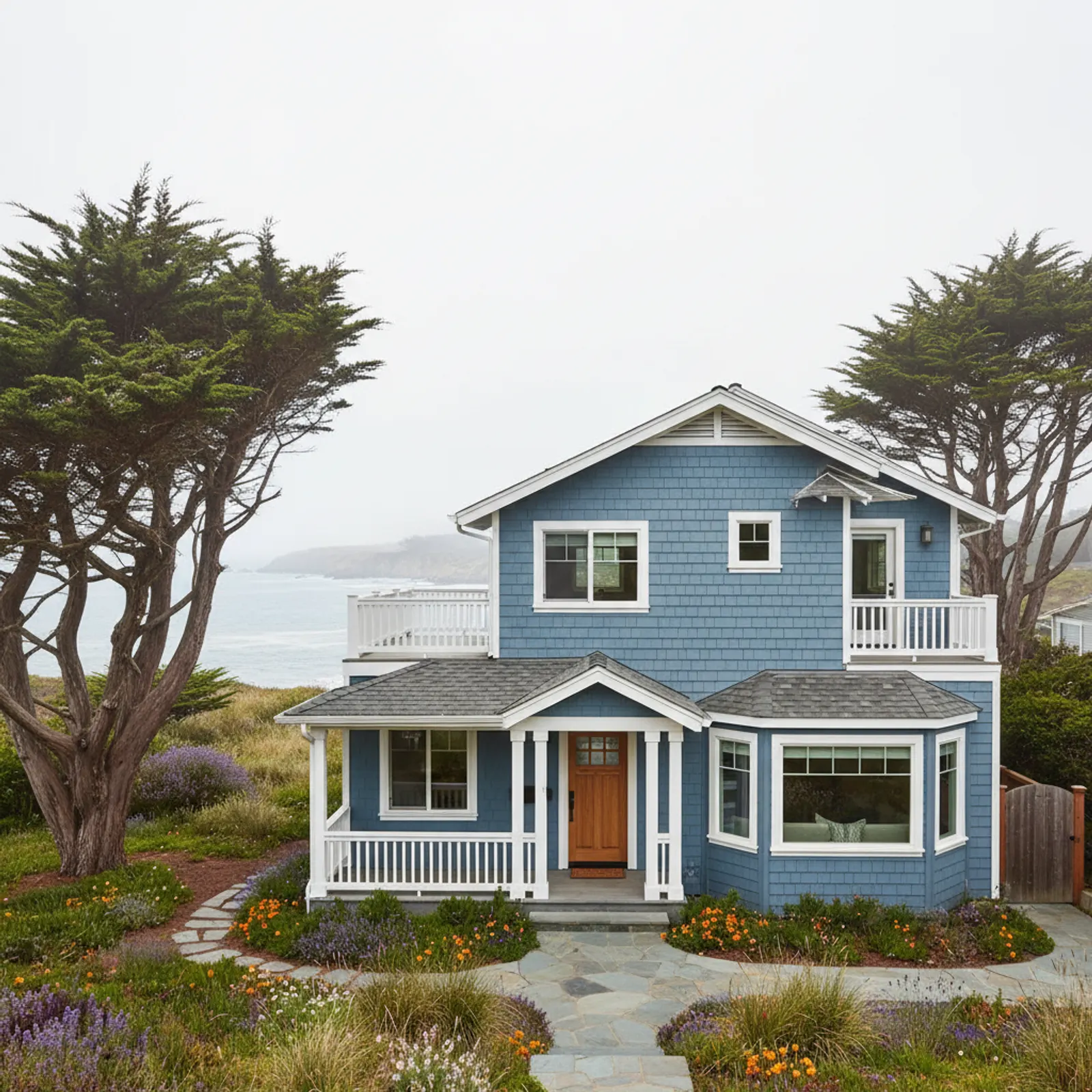 Coastal re-side, Santa Cruz CA Corrosion-aware fiber cement siding on a coastal home in Santa Cruz California