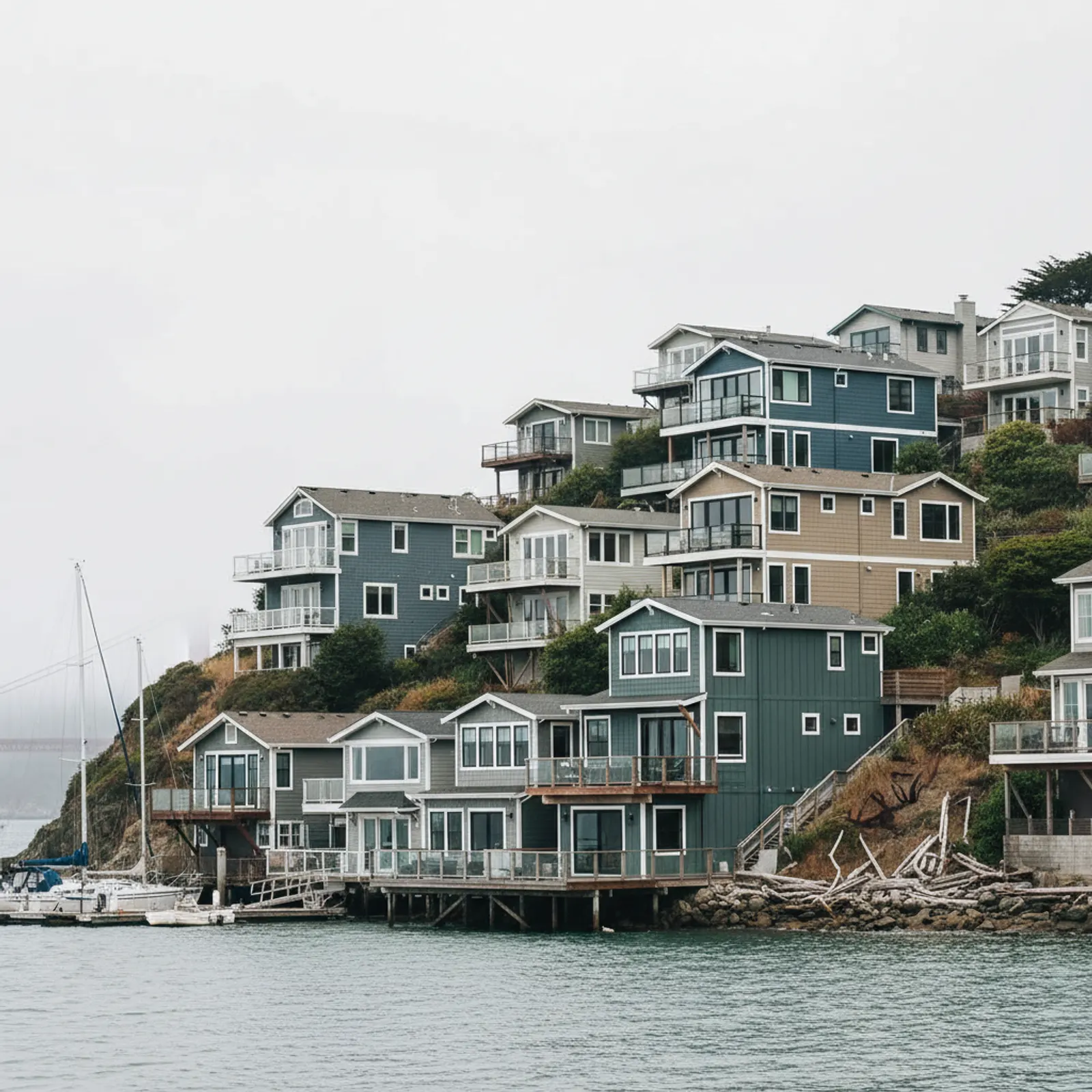 Fiber Cement Siding in Sausalito, CA Fiber Cement Siding for hillside and waterfront homes in Sausalito, California