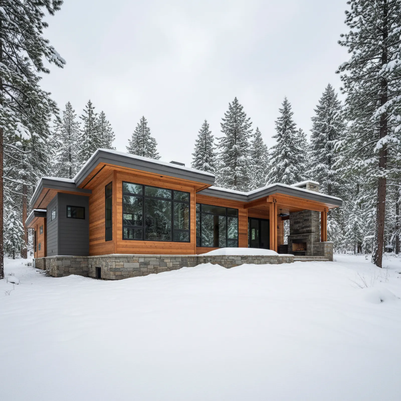 Mountain re-side, Tahoe City CA Non-combustible mountain fiber cement siding on a Tahoe City California alpine home in snow