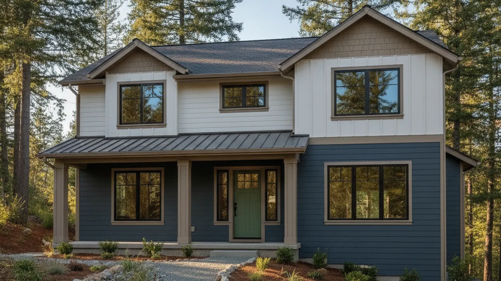 A Northern California home re-sided in fiber cement replacing old aluminum siding