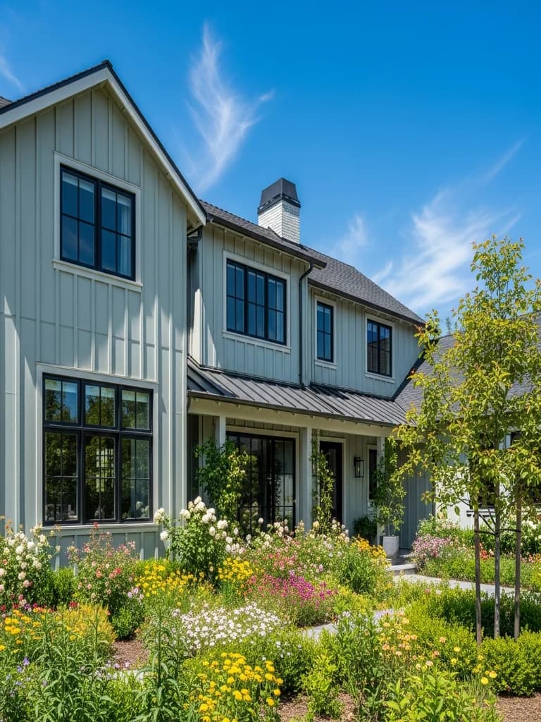 Farmhouse Board & Batten in Board-and-batten fiber cement — Sierra Siding, Northern California